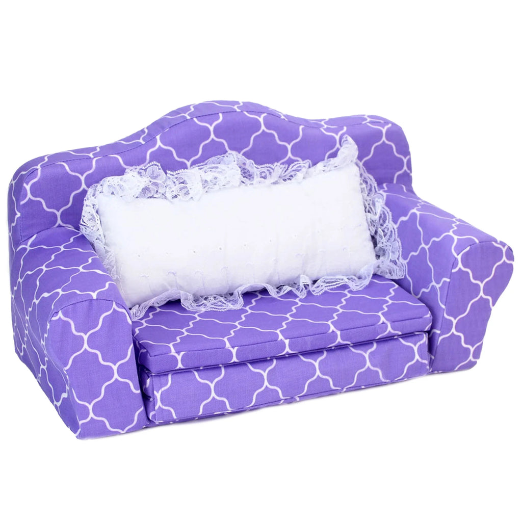 Plush Pull Out Couch/Double Bed for 18" Dolls P8381