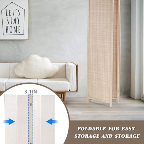 Natural Bamboo 6 Panel Room Divider K8494