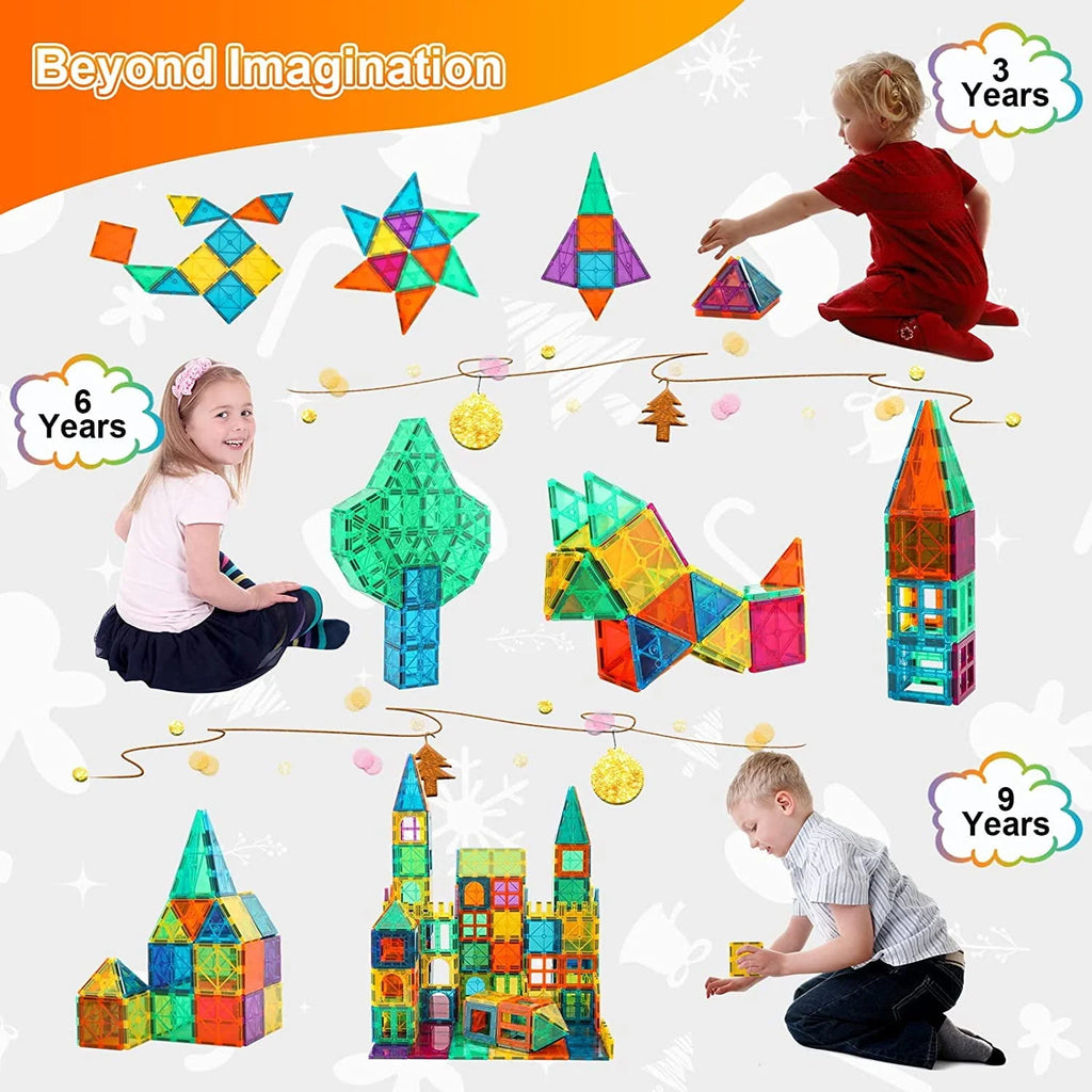 120 Pcs 3D Color Magnet Building Tiles Set M24184
