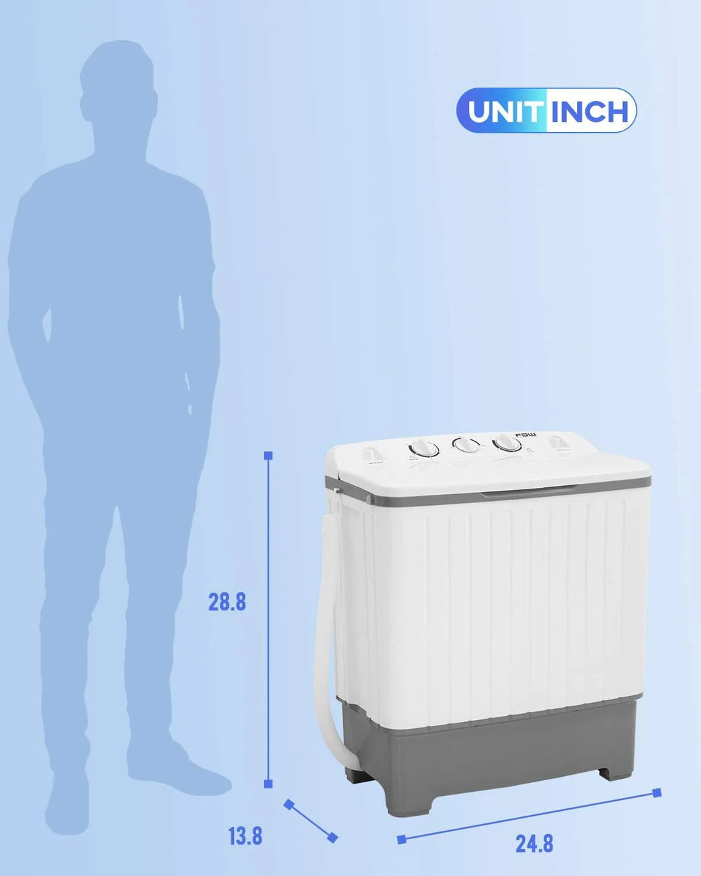 Portable Mini Compact Twin Tub Washing Machine 10 lbs Capacity White C199