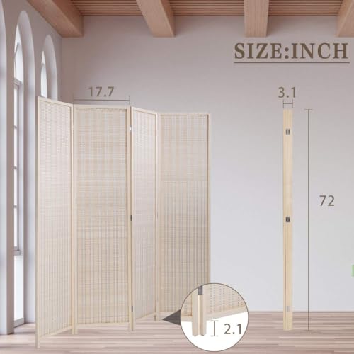 Natural Bamboo 6 Panel Room Divider K8494