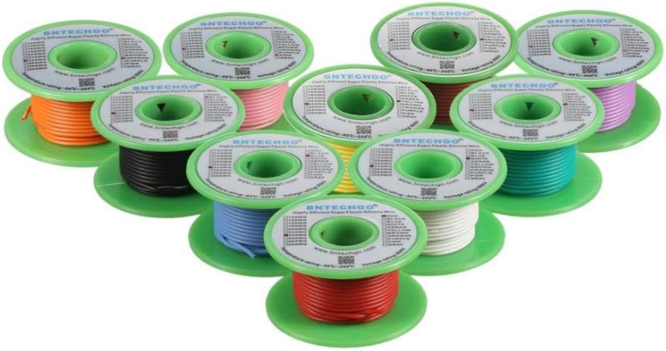 16 Gauge Silicone Wire Kit 10 Color 25 ft Flexible 16 AWG Stranded Tinned Copper Wire Pack of 2 D916