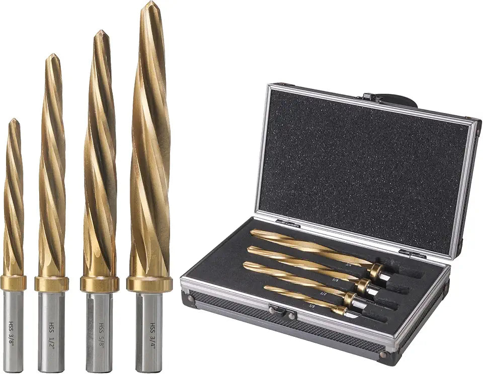 4pcs Bridge Construction Reamer Set M2 HSS Taper Chucking Reamer Drill Bit E49373