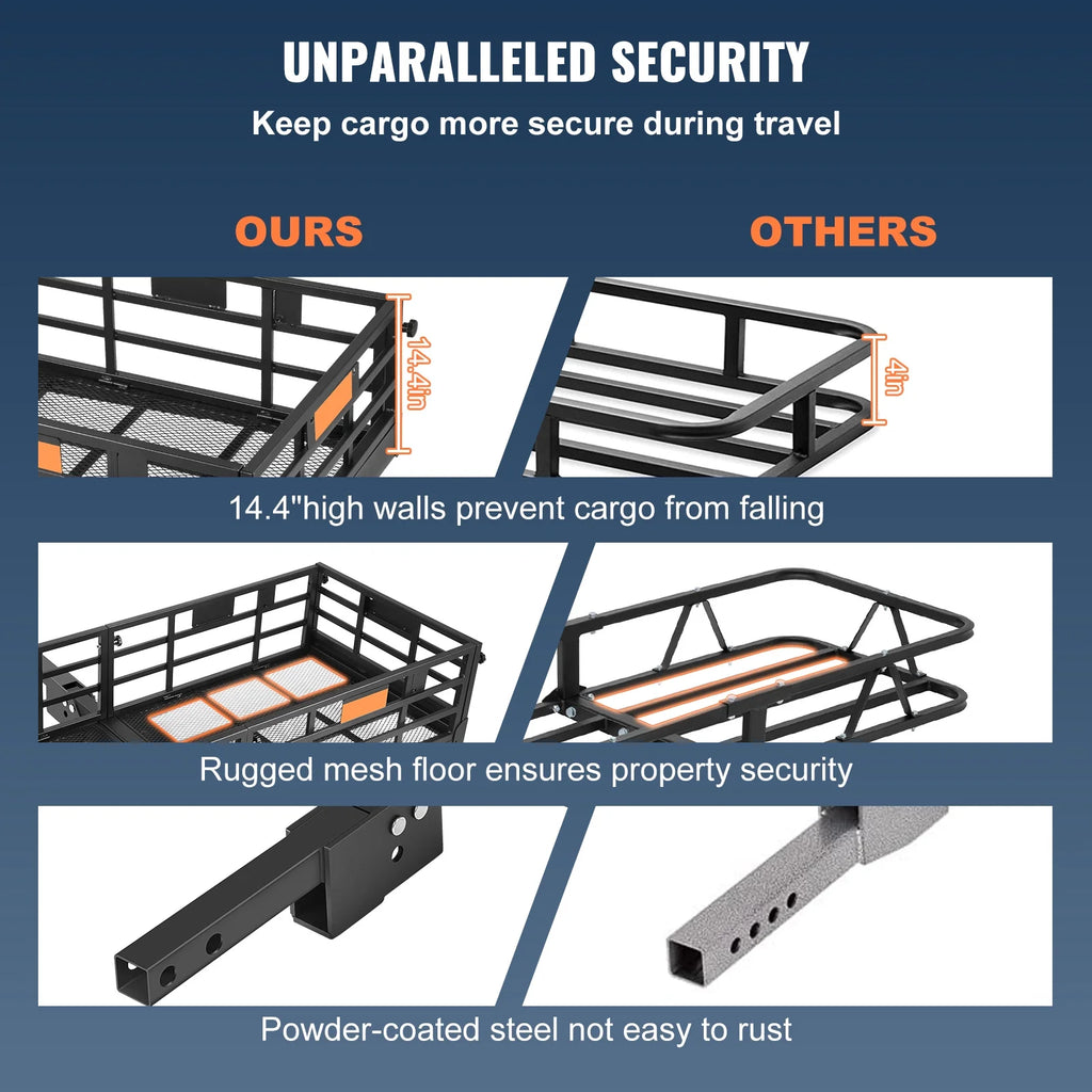 Folding Hitch Mount Cargo Carrier Rack 2" Receiver 500lbs W831948