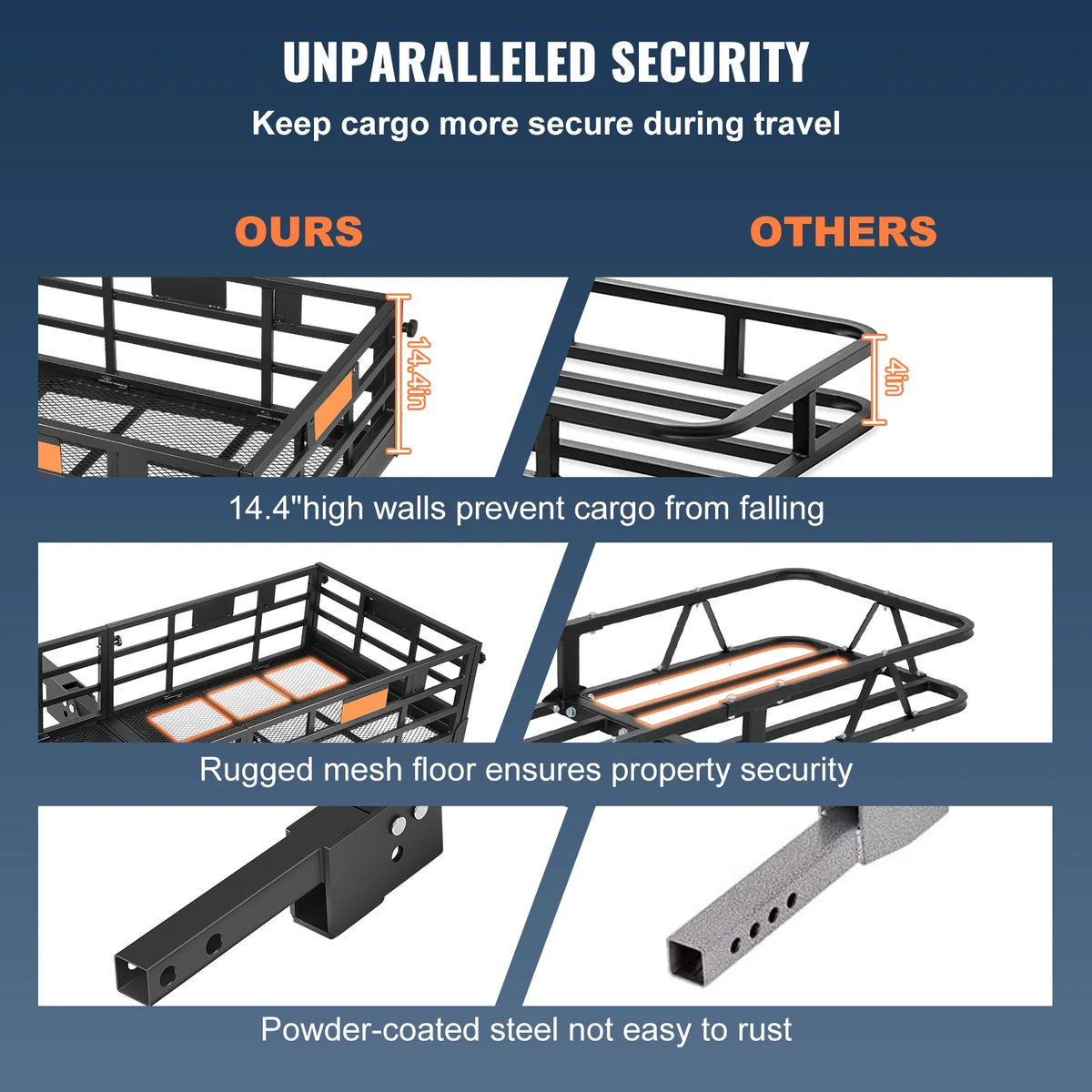 Folding Hitch Mount Cargo Carrier Rack 2" Receiver 500lbs W831948