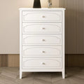 White 5 Drawer Wood Dresser Q2164