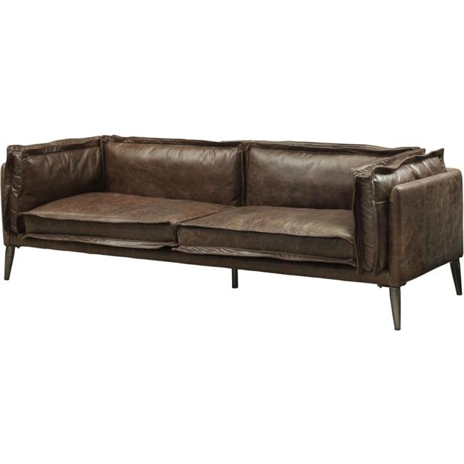Distress Chocolate Top Grain Leather Loveseat S91340