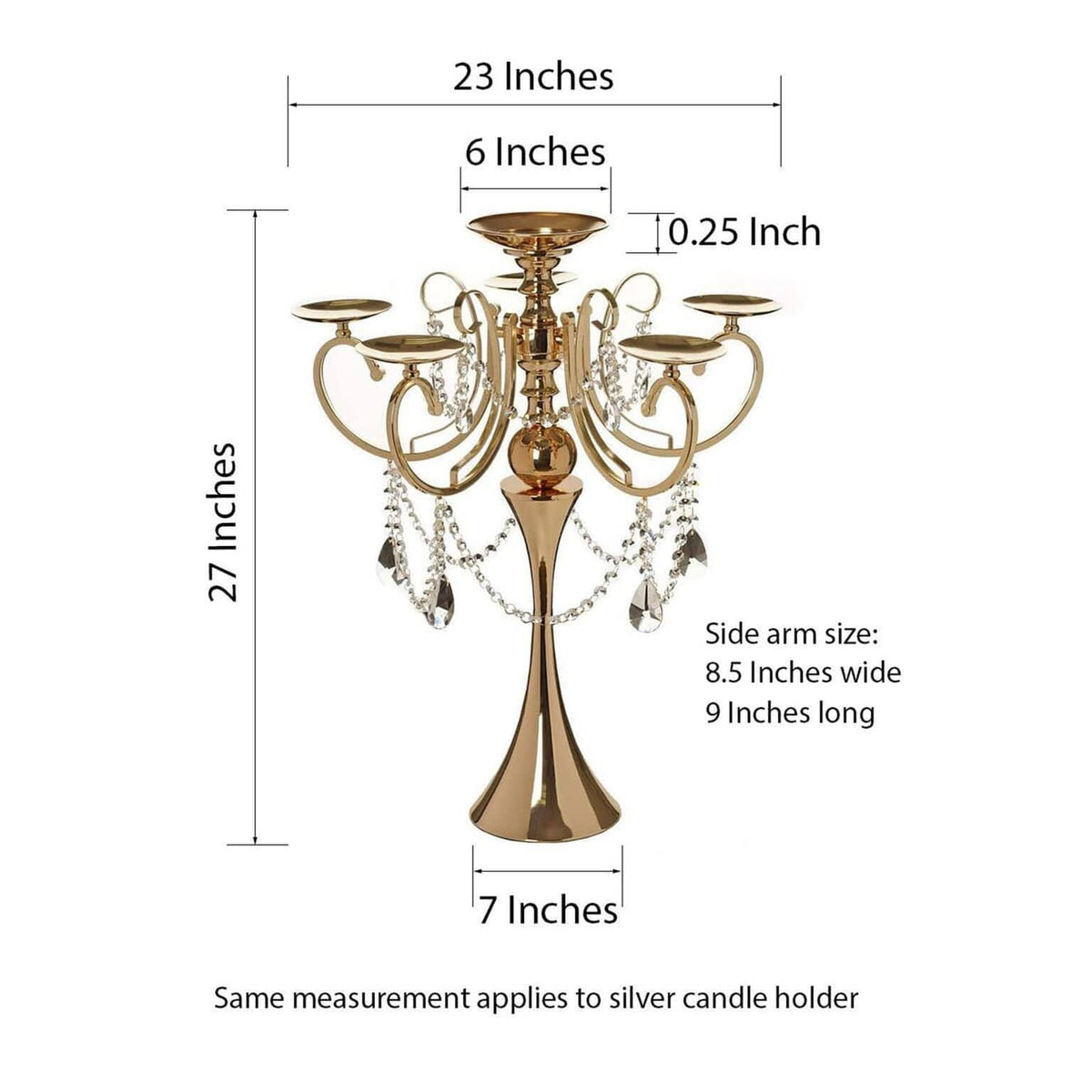Gold Metal Candle Holder Candelabra M848642