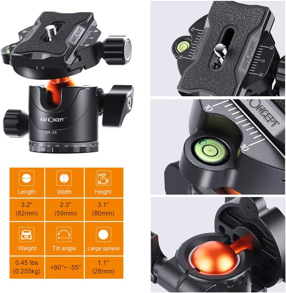 62 inch Aluminum DSLR Camera Tripod with Ball Head U374