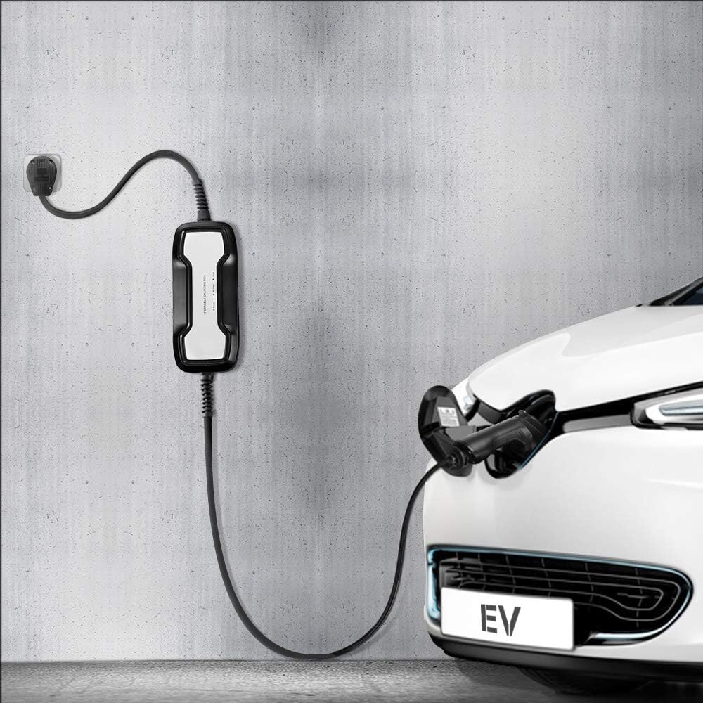 16A Portable EV Charger with NEMA 6-20P Adapter, 100V-240V, SAE J1772 Plug 8m E47292