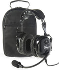 Jet Black Aviation Headset with Aux Input and Carrying Case H2824