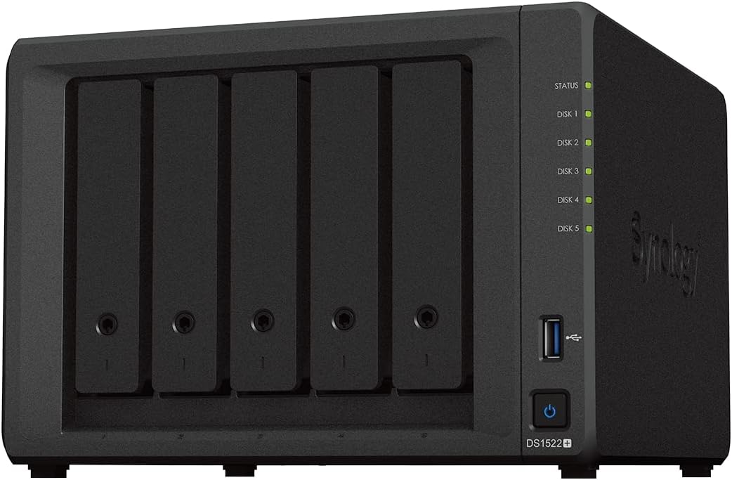 5-Bay DiskStation Black & Dual-Band Wi-Fi 6 Router 2.5Gbps Ethernet D34744