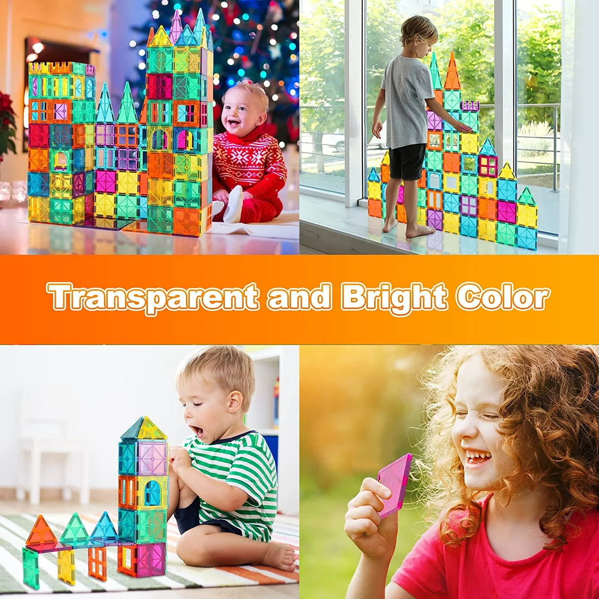 120 Pcs 3D Color Magnet Building Tiles Set M24184