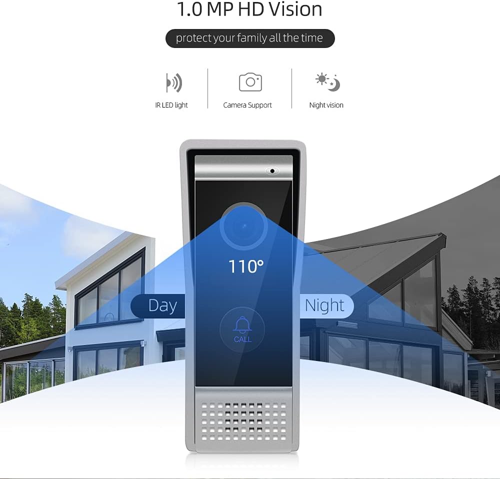 Video Door Phone Doorbell 4-Wired 7 Inch AHD Wi-Fi Intercom System with 720P Camera Y12618
