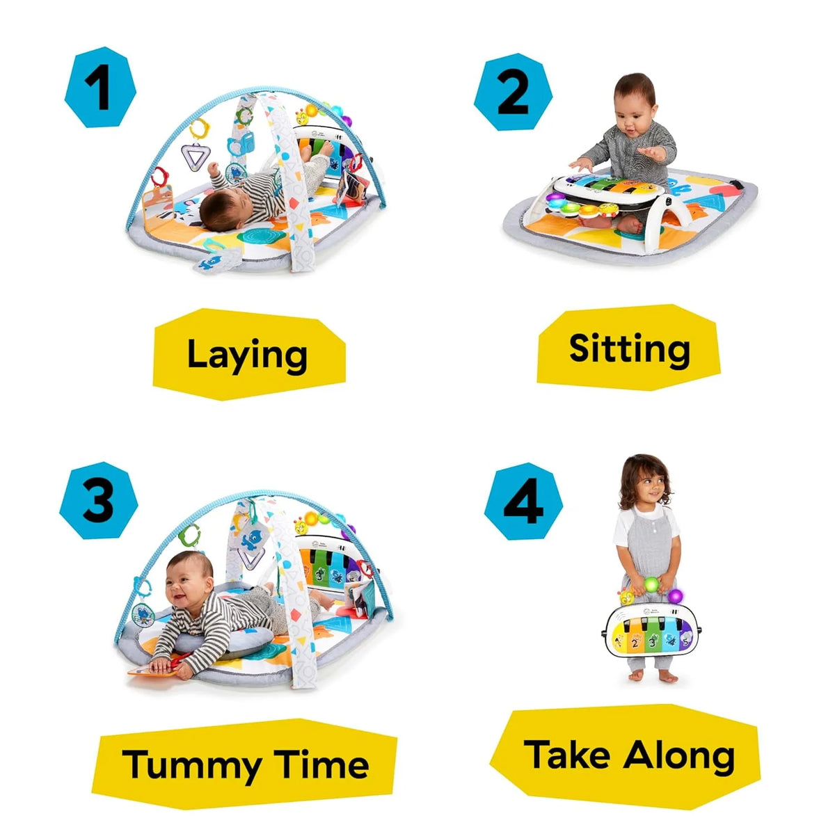 4-in-1 Baby Activity Gym & Tummy Time Play Mat with Piano B53966