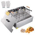 5000W 20L Electric Deep Fryer Stainless Steel Single Large Tank Basket Lid M843011