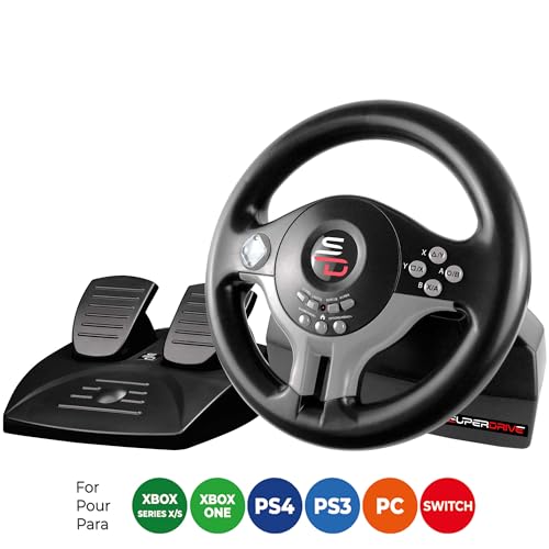 Racing steering wheel with pedals and gearshift paddles C7072