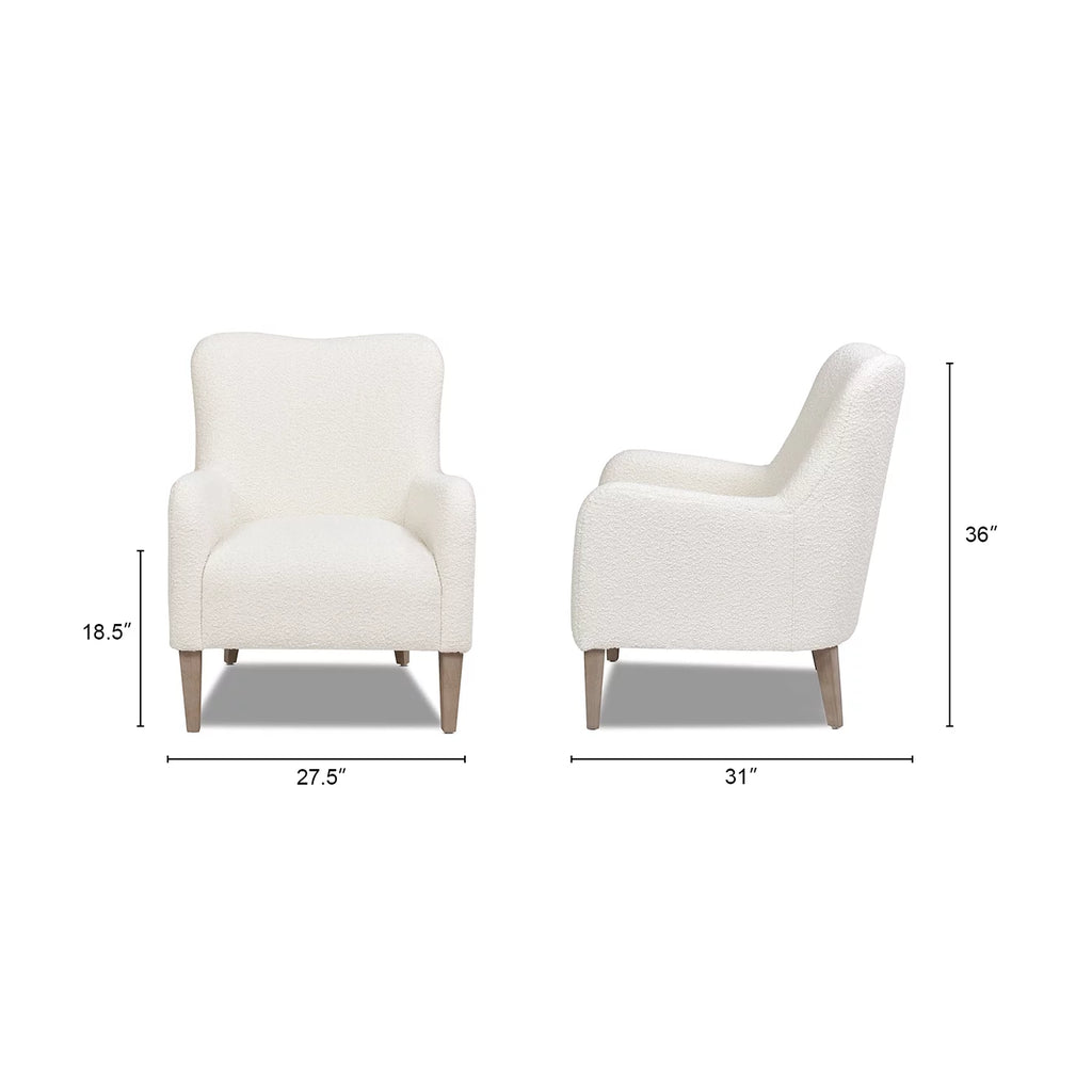 Ivory White Boucle Accent Chair C442