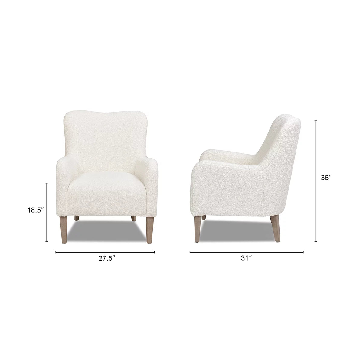 Ivory White Boucle Accent Chair C442