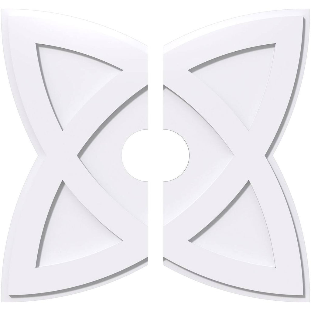 28 inchod x 5 inchid x 10 1/2 inchc x 1 inchp PVC Contemporary Ceiling Medallion, Two Piece B7007