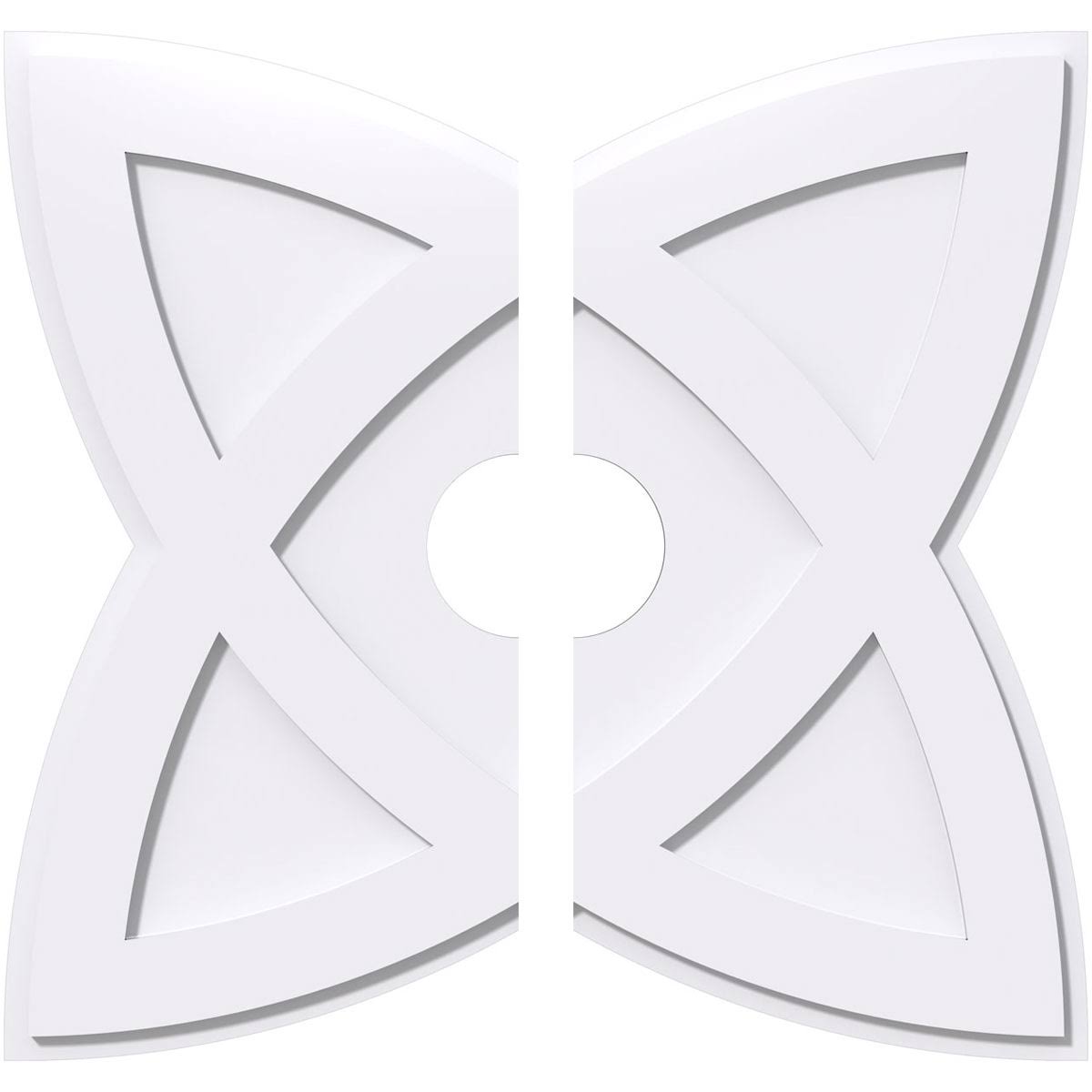 28 inchod x 5 inchid x 10 1/2 inchc x 1 inchp PVC Contemporary Ceiling Medallion, Two Piece B7007