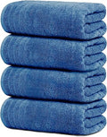 Pack of 4 Extra Large 100% Cotton Bath Towels 30 x 60 Inches Blue F43807