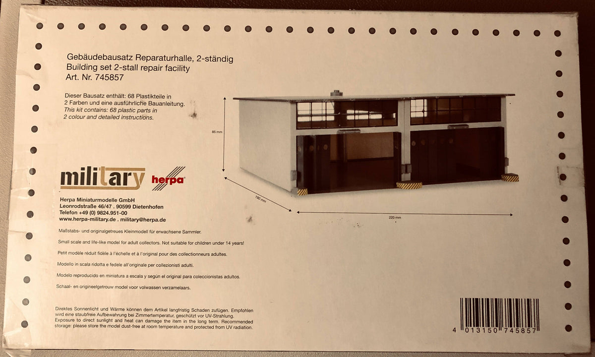 Military Building Set 2-Stall Repair Facility 1:87 Scale R82356
