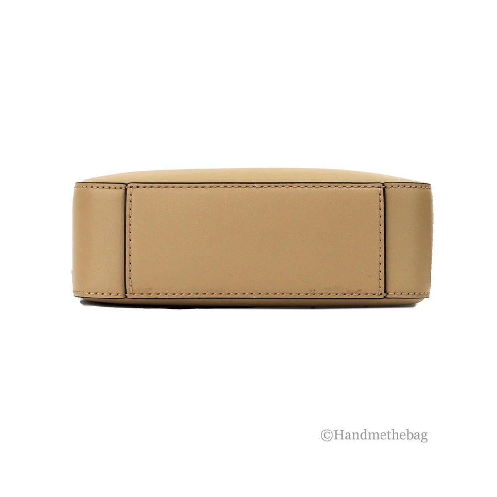 Camel Crossgrain Leather Crossbody Bag S922