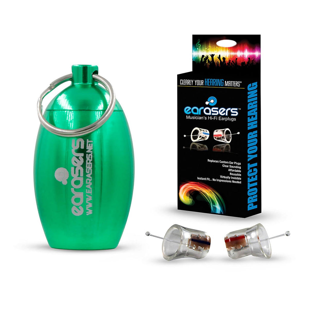 Green Musicians Ear Plugs with Carrying Case G60083