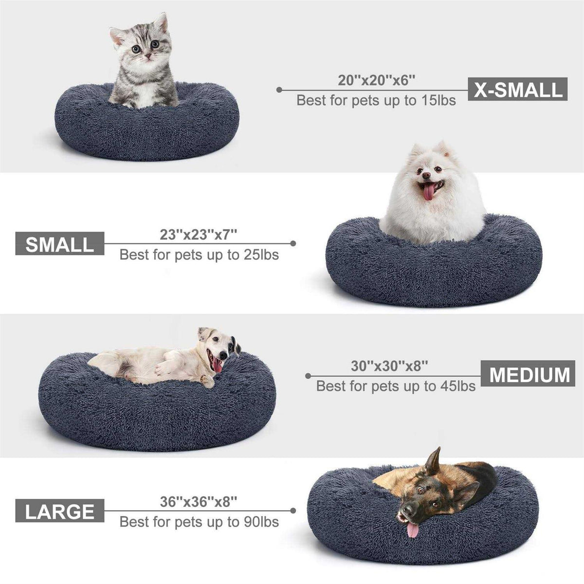 Orthopedic Donut Cuddler Round Dog Bed U777
