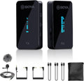 2.4GHz Wireless Dual Channel Cordless Lavalier Microphone System for Phone Camera G4847