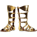 Black Leather Gladiator Sandals Z148306