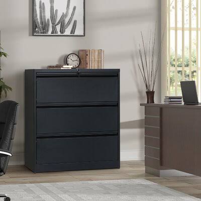 Black 3-Drawer Vertical Filing Cabinet L36704