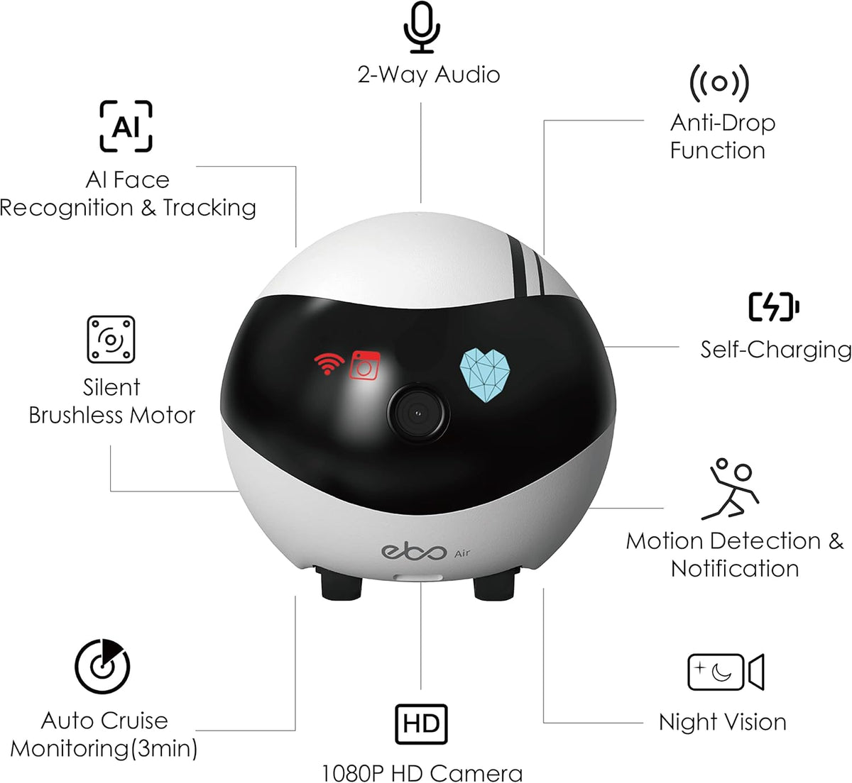 1080P HD Pet Camera Robot with Night Vision I2343