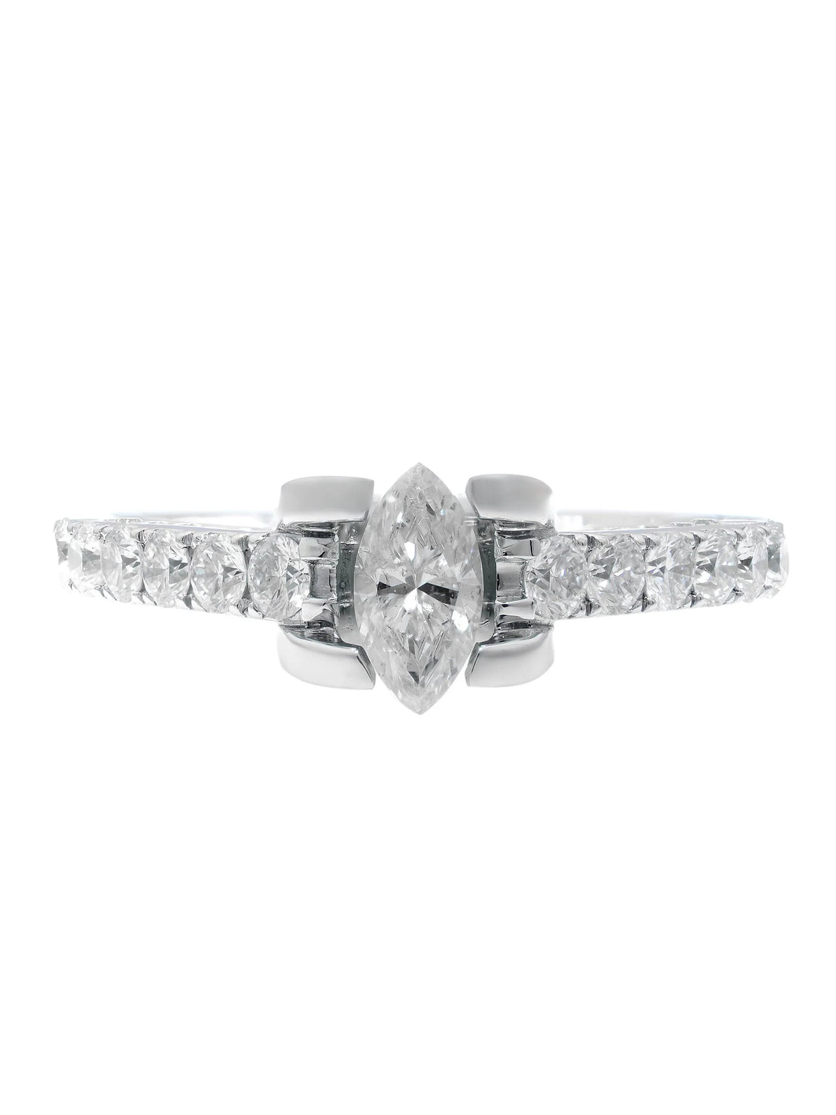 14K White Gold Diamond Accented Engagement Ring U273393