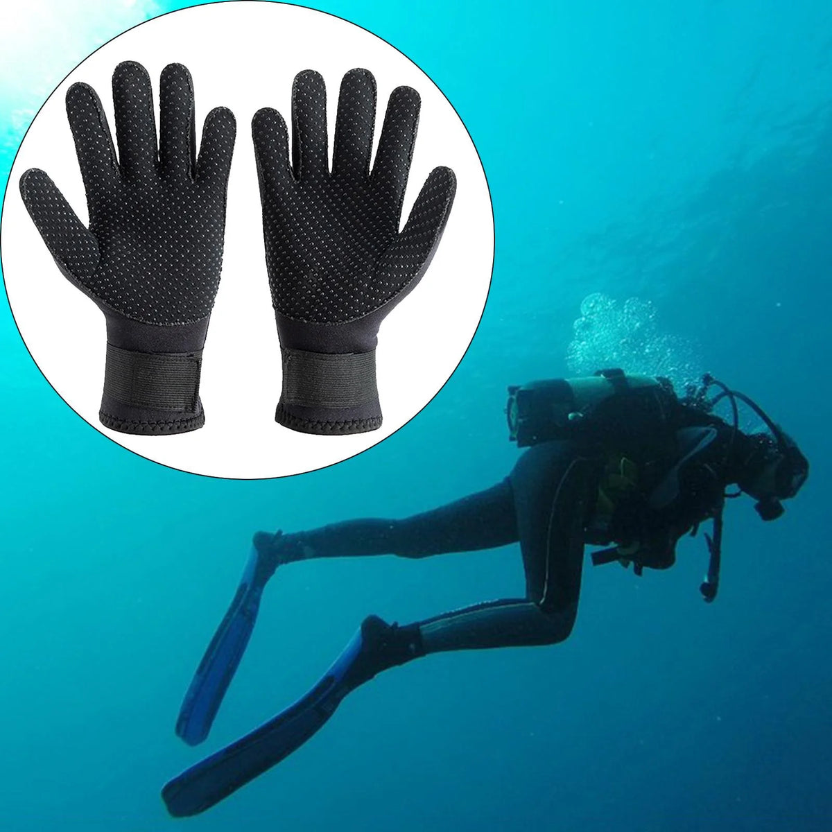 3mm Neoprene Five Finger Wetsuit Gloves M200