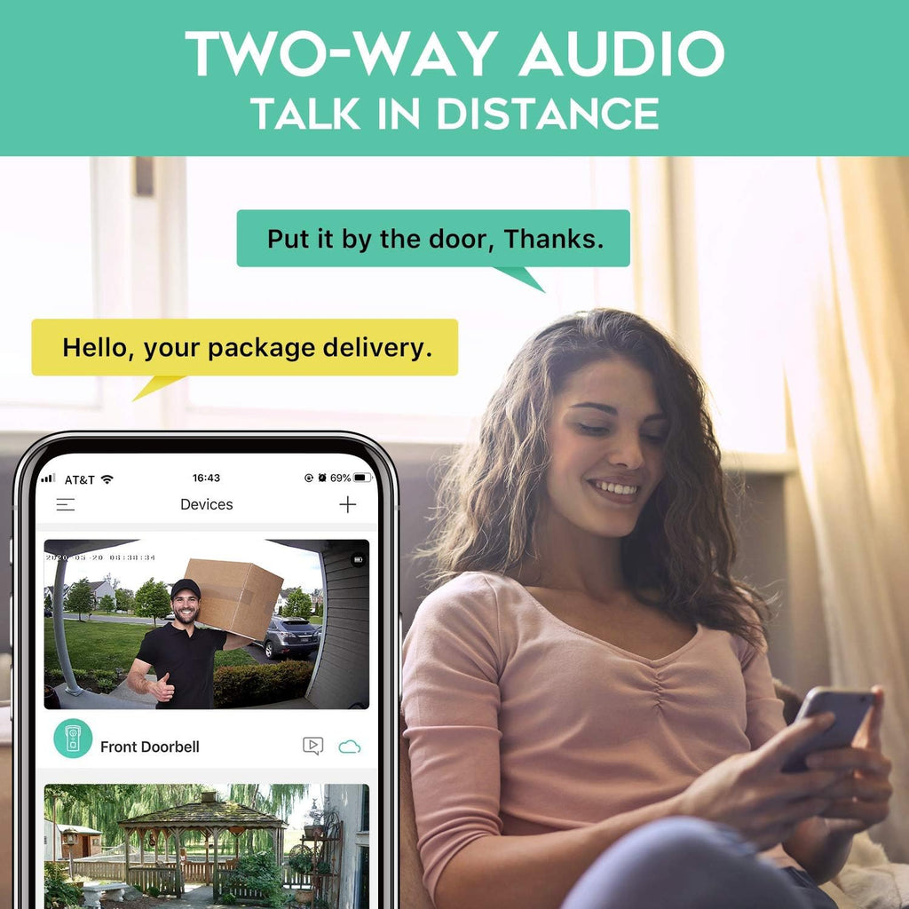 Wireless Video Doorbell Camera with Chime Y846