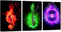 3 Piece Canvas Wall Art Guitar Musical Note N4178