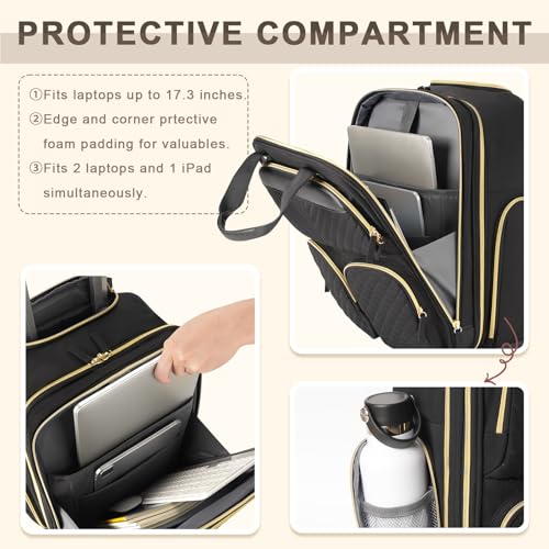Black Gold Carry On Rolling Suitcase A822103