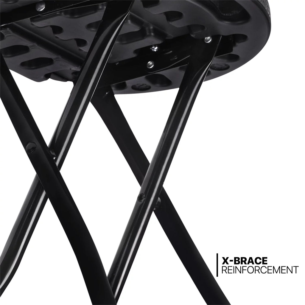 7 Pieces 5 FT Folding Round Table and Chair Set Black A703348
