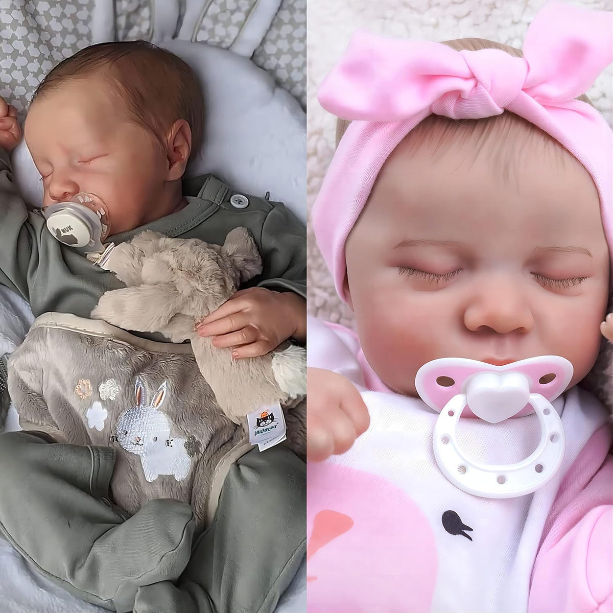 17-Inch Soft Cloth Body Realistic Newborn Sleeping Baby Doll B9761