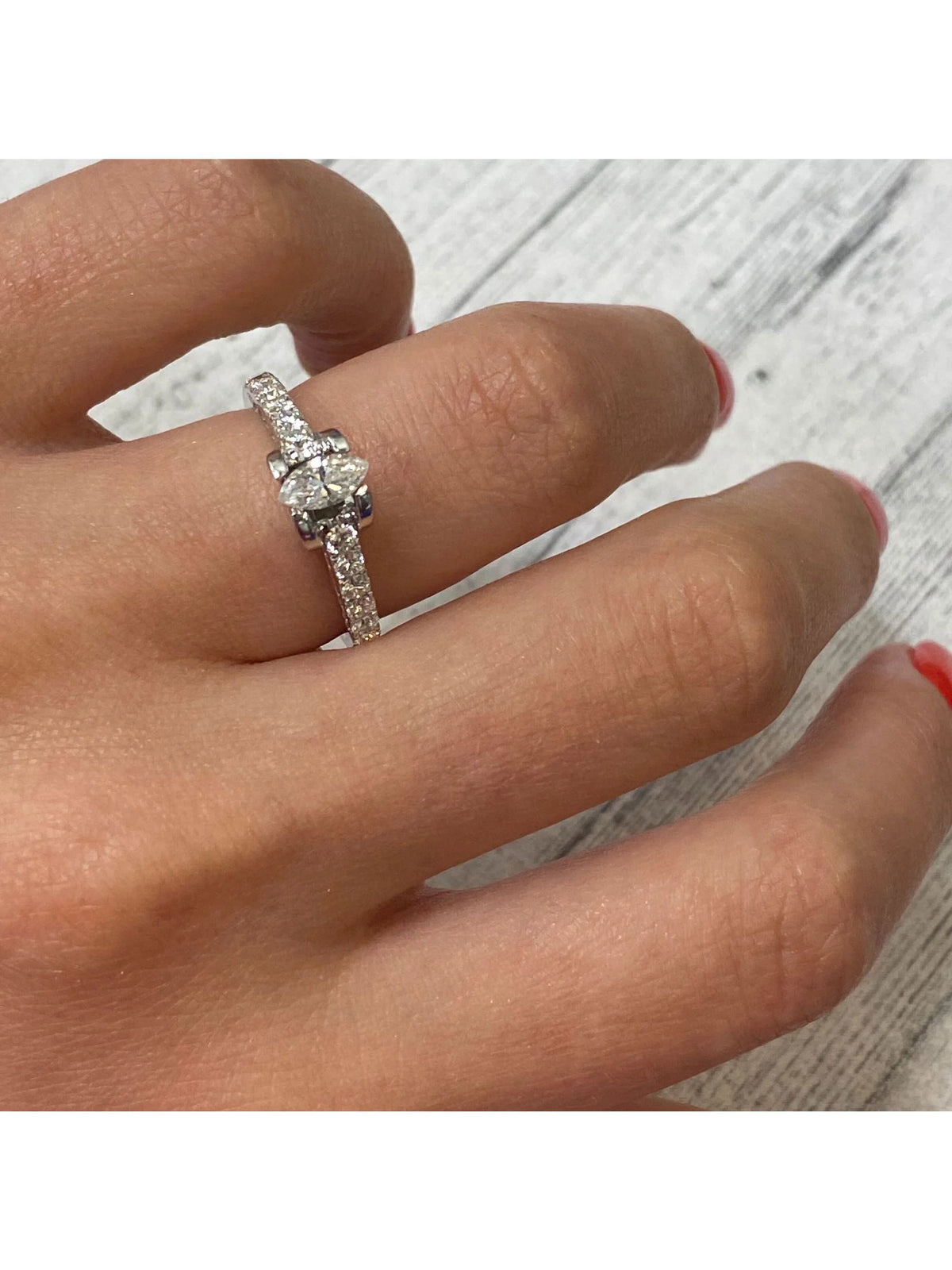 14K White Gold Diamond Accented Engagement Ring U273393
