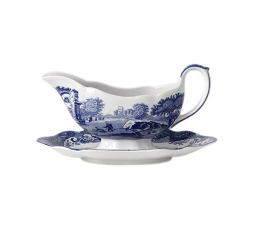 Blue Italian Sauce Boat and Stand J542857
