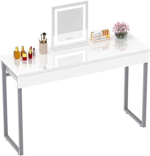 White Vanity Desk with 2 Drawers V379
