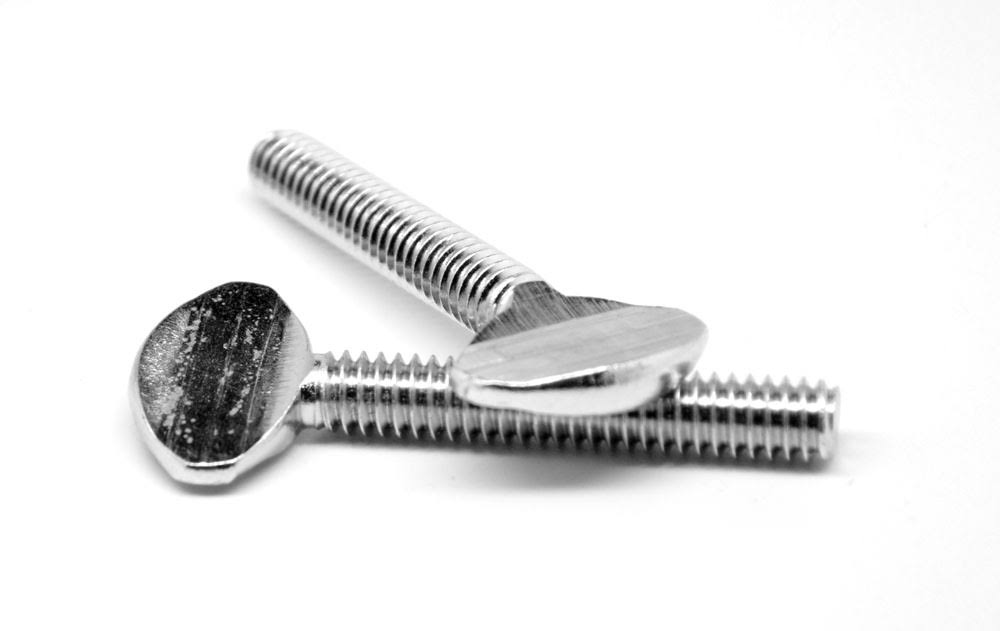 #10-32 x 1 3/4 Fine Thread Thumb Screw Low Carbon Steel Zinc Plated C198579
