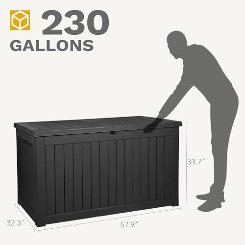 120 Gallon Black Resin Outdoor Storage Box Z320