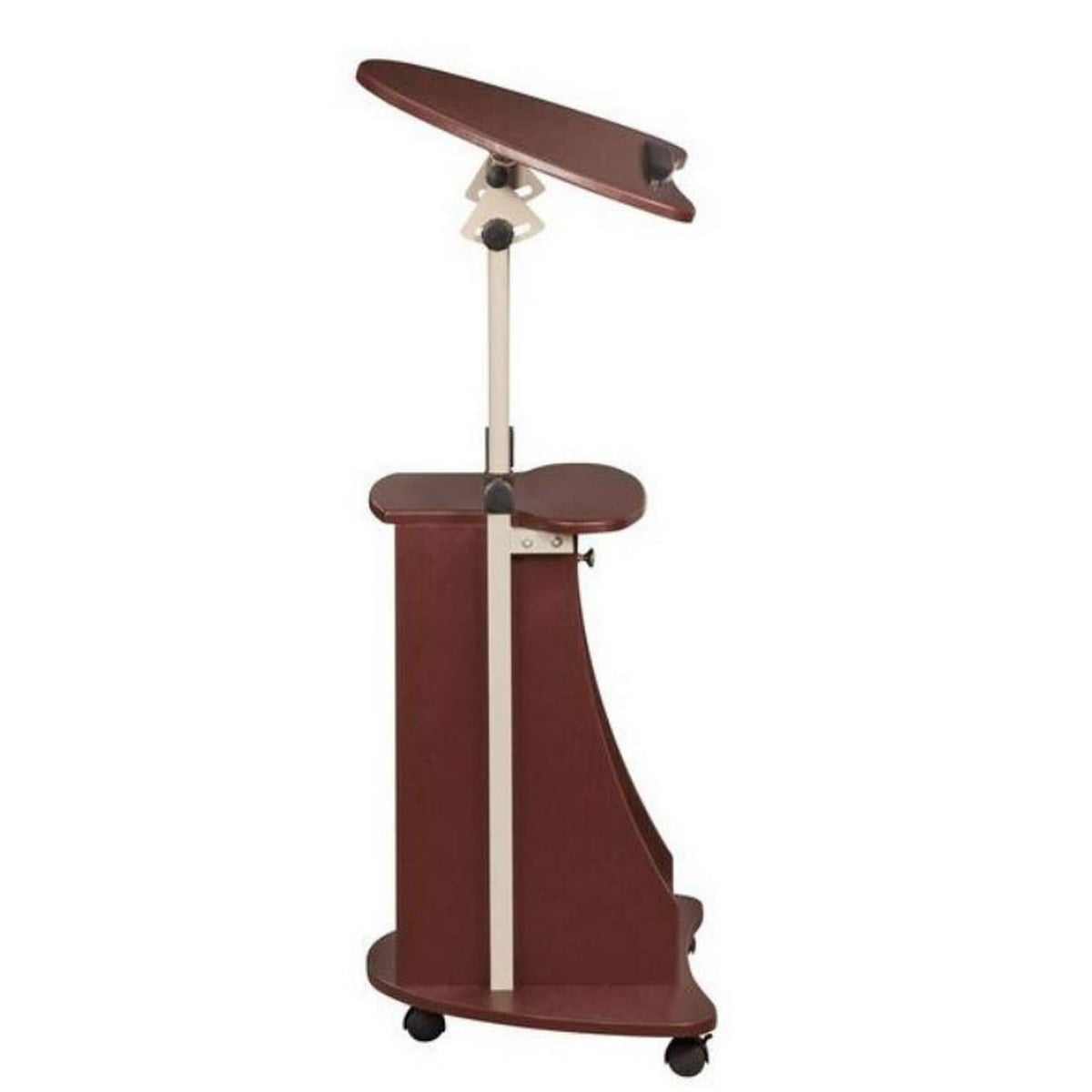 Rolling Adjustable Laptop Cart with Storage Black I365