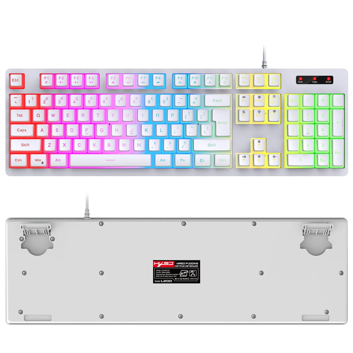 RGB Backlit Mechanical Gaming Keyboard with ABS Pudding Keycaps S14376