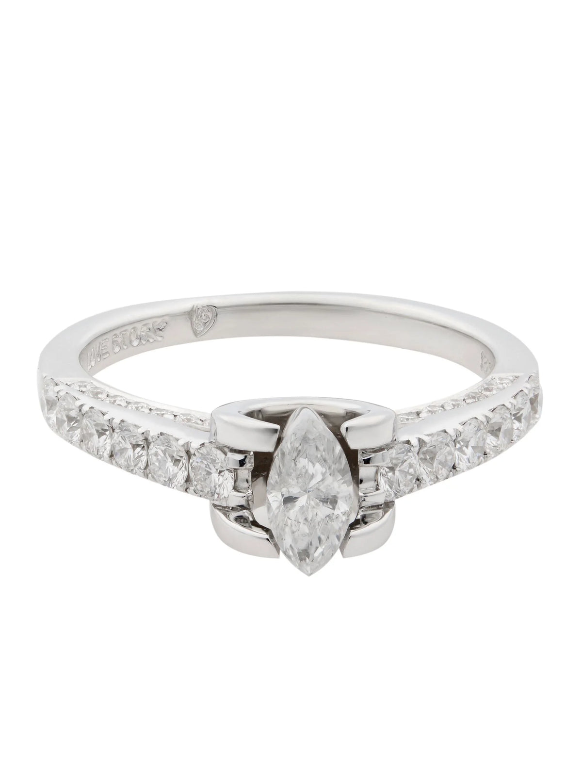 14K White Gold Diamond Accented Engagement Ring U273393