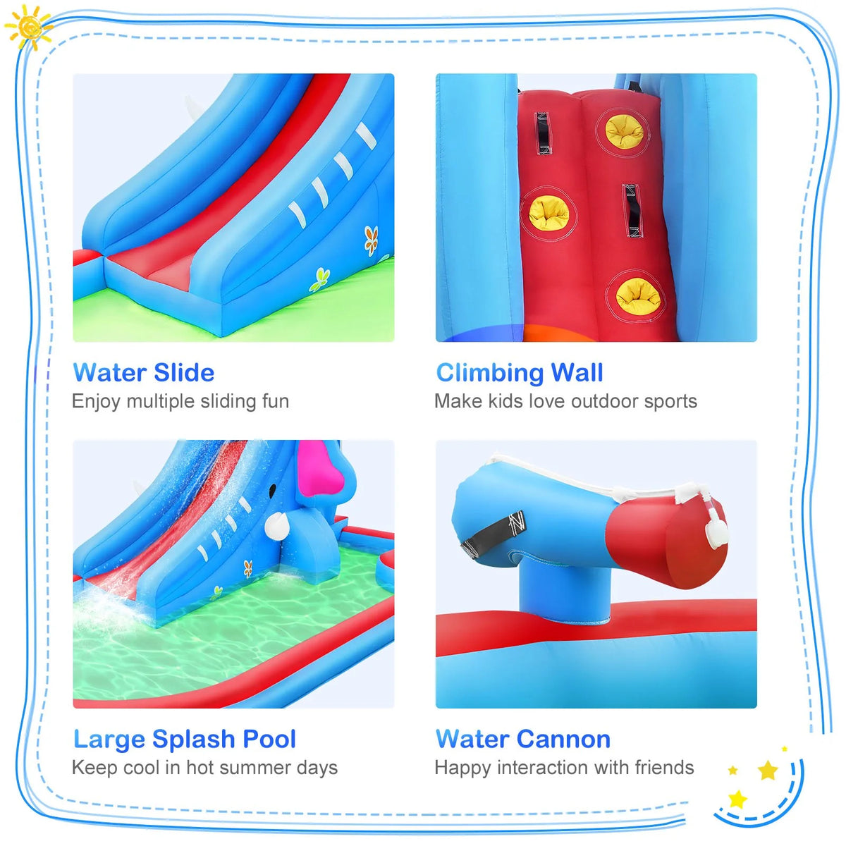 Inflatable Water Slide Kids Pool with Blower T66218